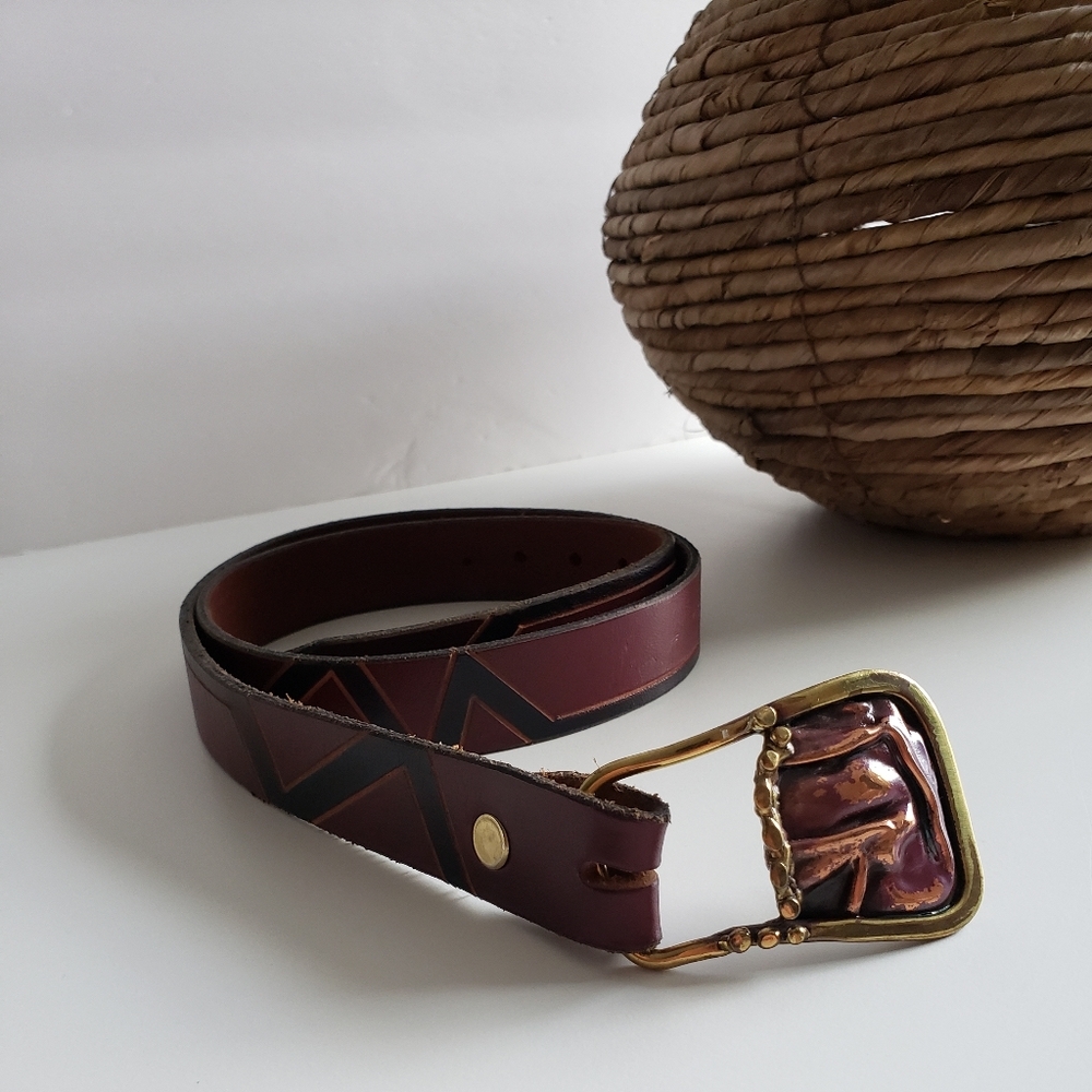 Vintage Boho Western leather belt